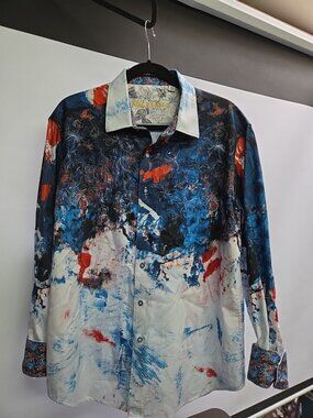 ROBERT GRAHAM Calzada Graphic-print Sport Shirt In Multicolor Size XL - Rare HTF